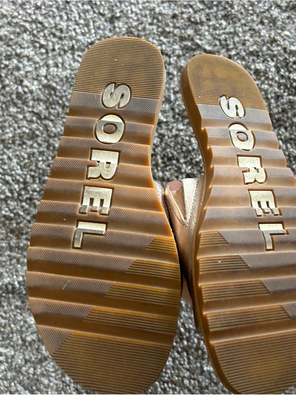 SOREL Ella Metallic Slide Sandal — Gold/Silver - Picture 5 of 5